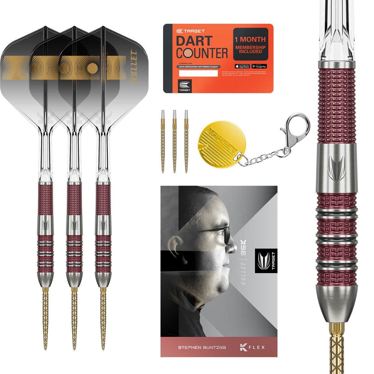 Target Stephen Bunting 95K Swiss Point 95% Tungsten Steel Tip Darts