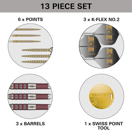Target Stephen Bunting 95K Swiss Point 95% Tungsten Steel Tip Darts - view 6