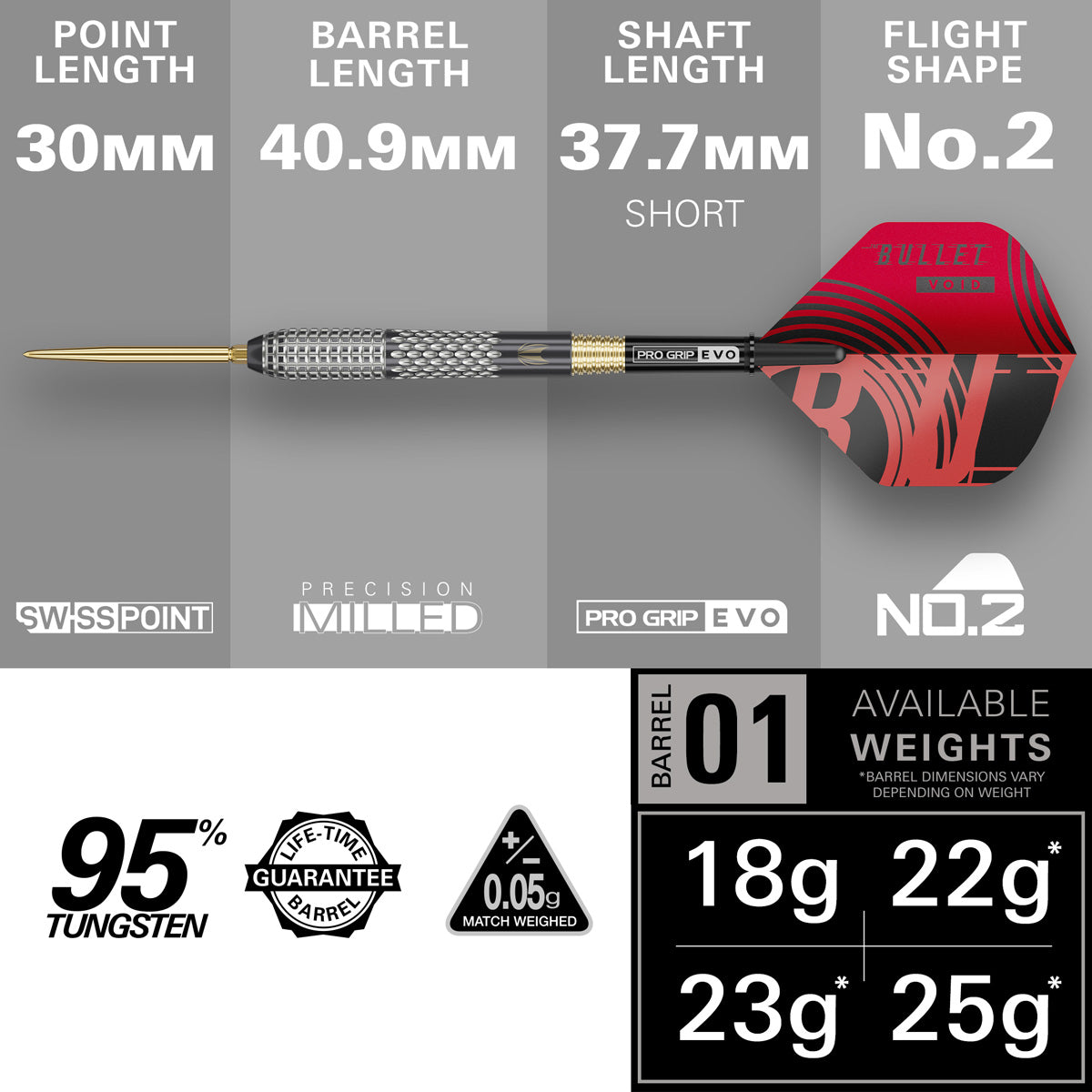 Target Stephen Bunting G5 Void 95% Tungsten SP Steel Tip Darts - view 4