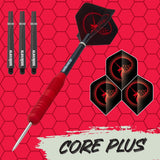 Core Plus Red Rubber Coated Brass Steel Tip Darts by Unicorn - view 2