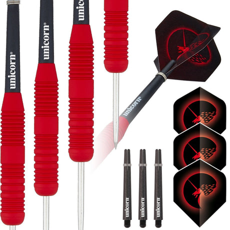 Core Plus Red Rubber Coated Brass Steel Tip Darts by Unicorn - view 4