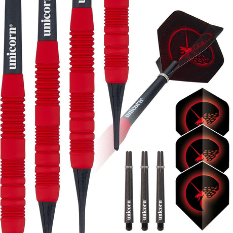 Core Plus Red Rubber Coated Brass Soft Tip Darts by Unicorn - view 4