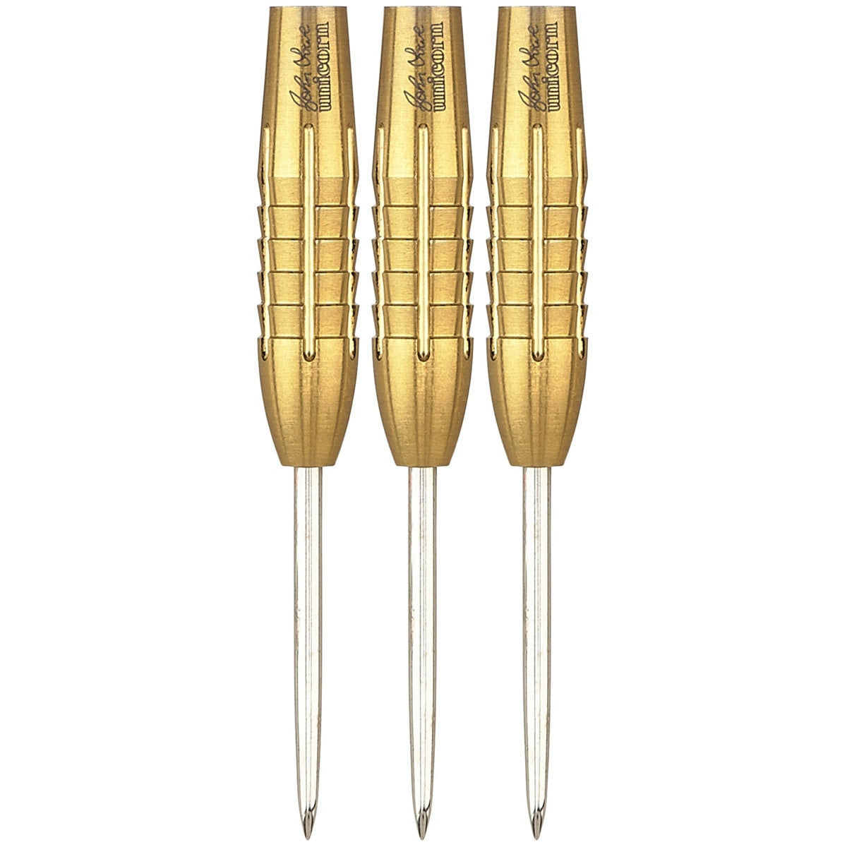 John Lowe Phase 2 Gold Shark Grip Purist 90% Tungsten Steel Tip Darts by Unicorn - view 4