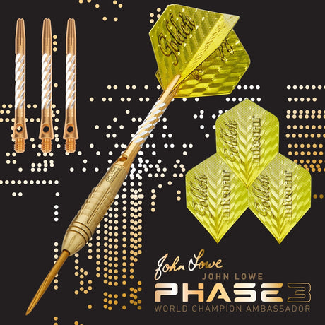 John Lowe Phase 3 World Champion 90% Tungsten Steel Tip Darts by Unicorn - view 2
