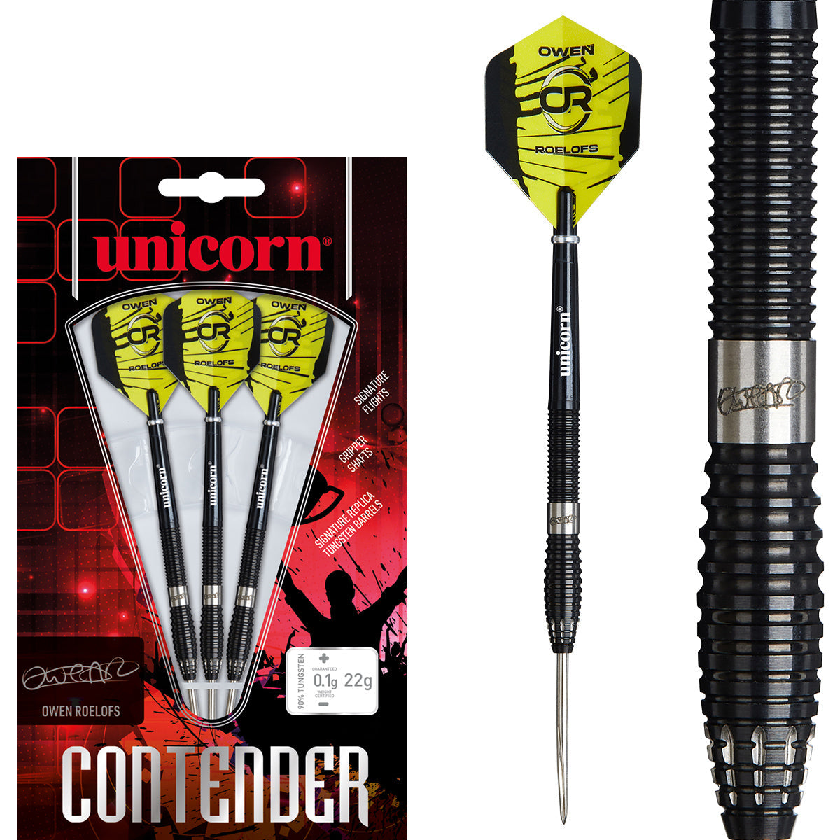 Unicorn Owen Roelofs 90% Tungsten Steel Tip Darts