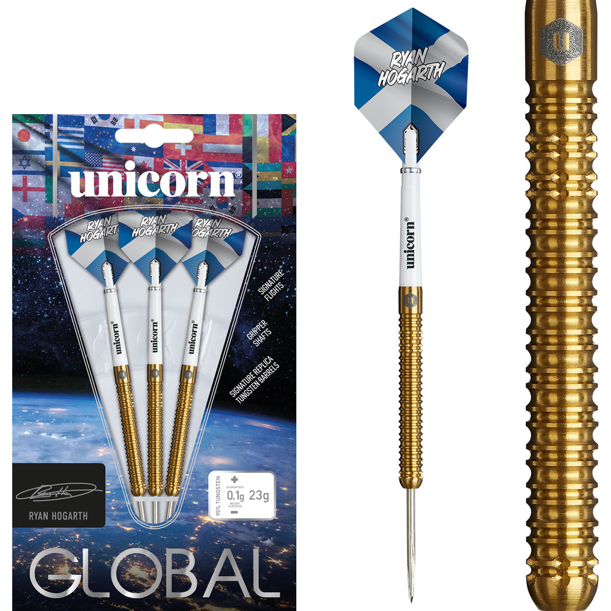 Unicorn Ryan Hogarth 90% Tungsten Steel Tip Darts