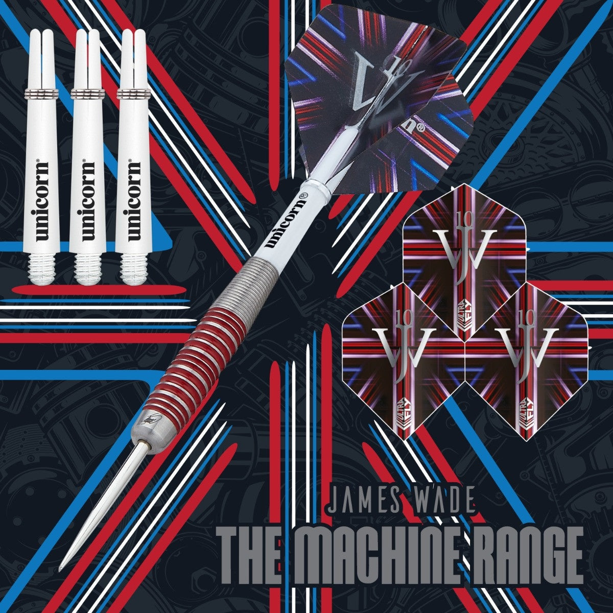 The Machine James Wade 90% Tungsten Steel Tip Darts by Unicorn - view 2