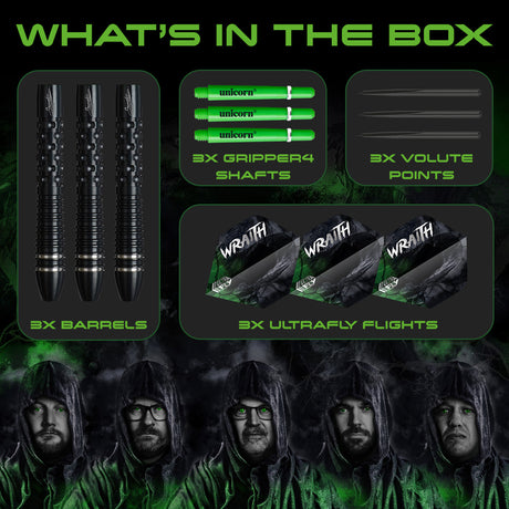 Unicorn Wraith Gary Anderson Phase 6 90% Tungsten Steel Tip Darts - view 3