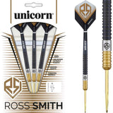 Unicorn Ross Smith Darts - Steel Tip - Smudger - Two Tone - Black & Gold - The Darts Shop