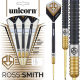 Unicorn Ross Smith Darts - Steel Tip - Smudger - Two Tone - Black & Gold - The Darts Shop