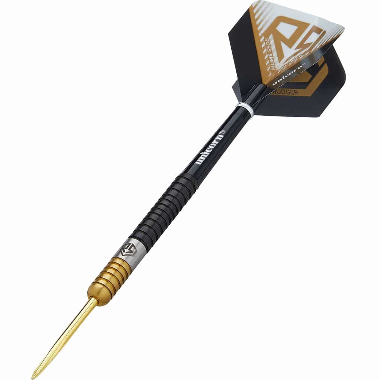 Unicorn Ross Smith Darts - Steel Tip - Smudger - Two Tone - Black & Gold - The Darts Shop
