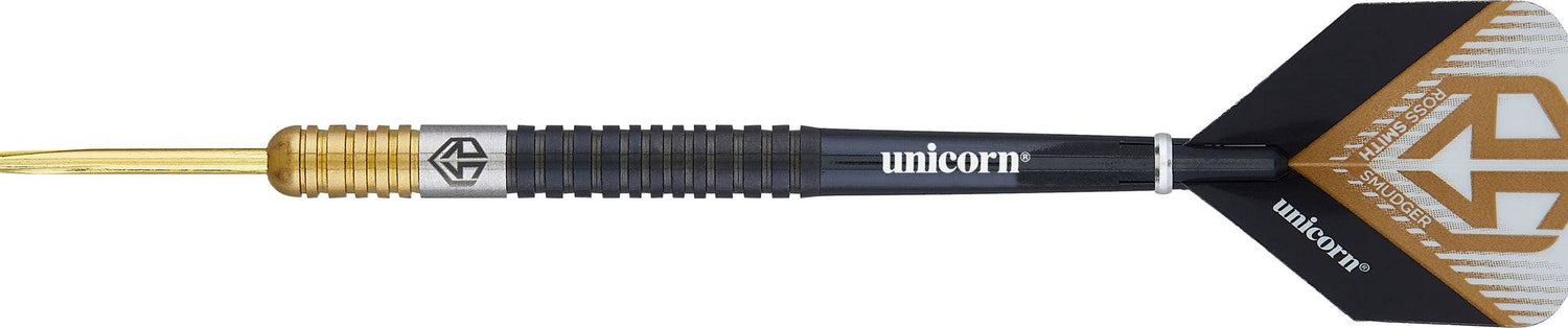 Unicorn Ross Smith Darts - Steel Tip - Smudger - Two Tone - Black & Gold - The Darts Shop