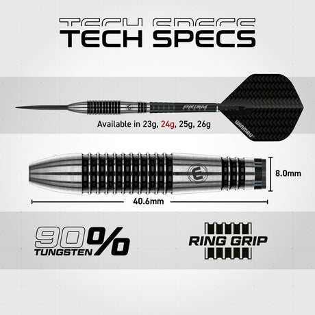 Winmau Blackout 90% Tungsten Steel Tip Darts - Bomb Barrel - view 6