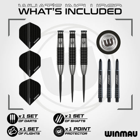 Winmau Blackout 90% Tungsten Steel Tip Darts - Bomb Barrel - view 2