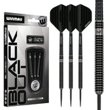 Winmau Blackout 90% Tungsten Steel Tip Darts - Straight Barrel