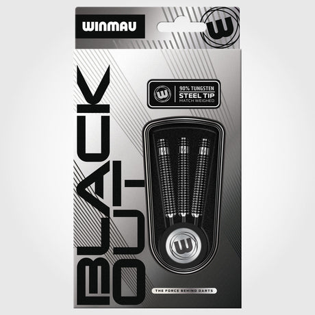 Winmau Blackout 90% Tungsten Steel Tip Darts - Straight Barrel - view 5