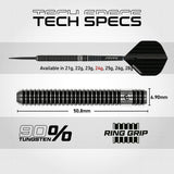 Winmau Blackout 90% Tungsten Steel Tip Darts - Straight Barrel - view 6