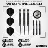 Winmau Blackout 90% Tungsten Steel Tip Darts - Straight Barrel - view 2