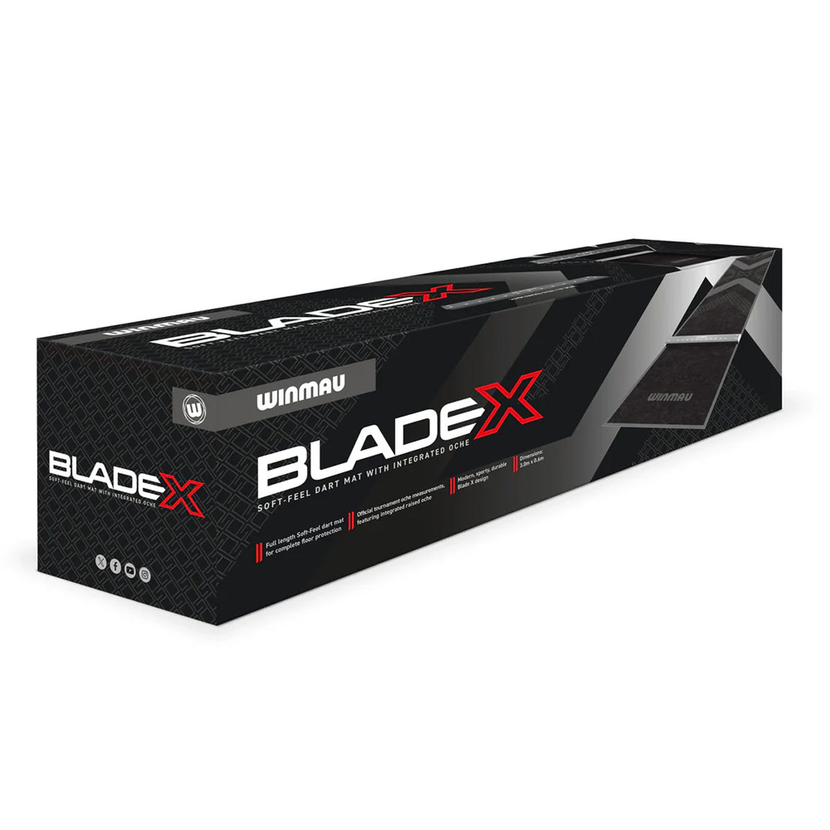 Winmau Blade X Pro Zone Soft Feel Dart Mat & Integrated Oche - view 5