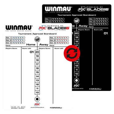 Winmau Dry Wipe Score Board - PDC Design - view 3