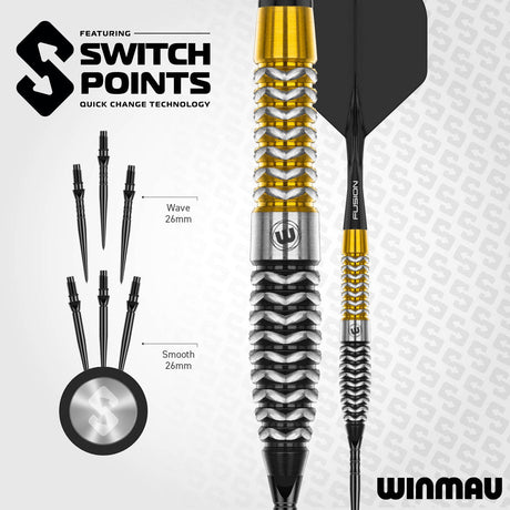 Winmau Exion Torpedo Switch Point 90% Tungsten Steel Tip Darts - view 5