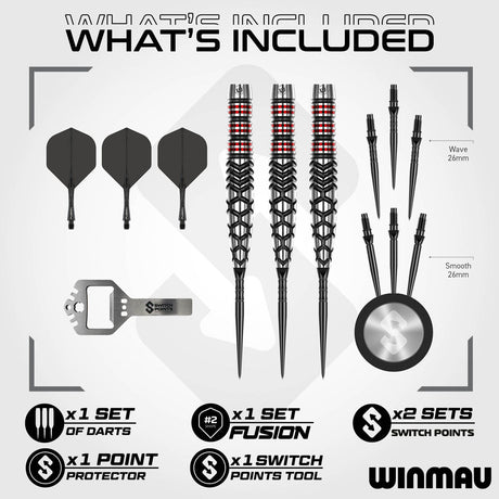 Winmau Fornax Torpedo Switch Point 90% Tungsten Steel Tip Darts - view 2