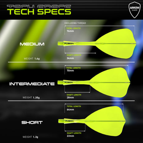Winmau Fusion Arrow Integrated Flight & Shaft Yellow - view 19