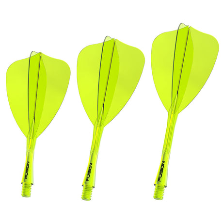 Winmau Fusion Arrow Integrated Flight & Shaft Yellow - view 2