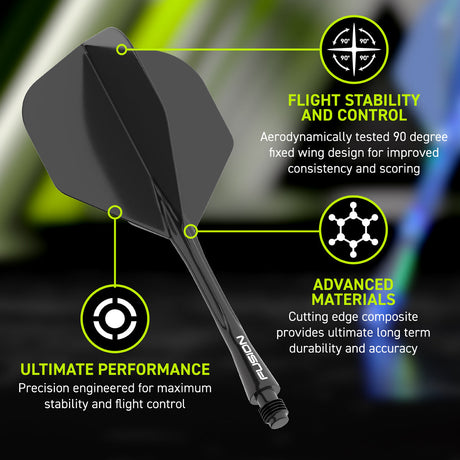 Fusion Integrated Flight & Shaft Black No6 by Winmau - view 20