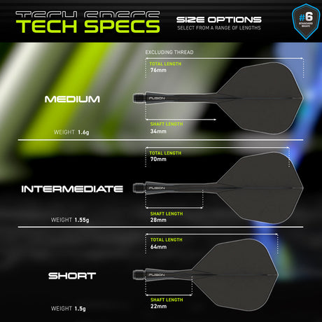 Fusion Integrated Flight & Shaft Black No6 by Winmau - view 5