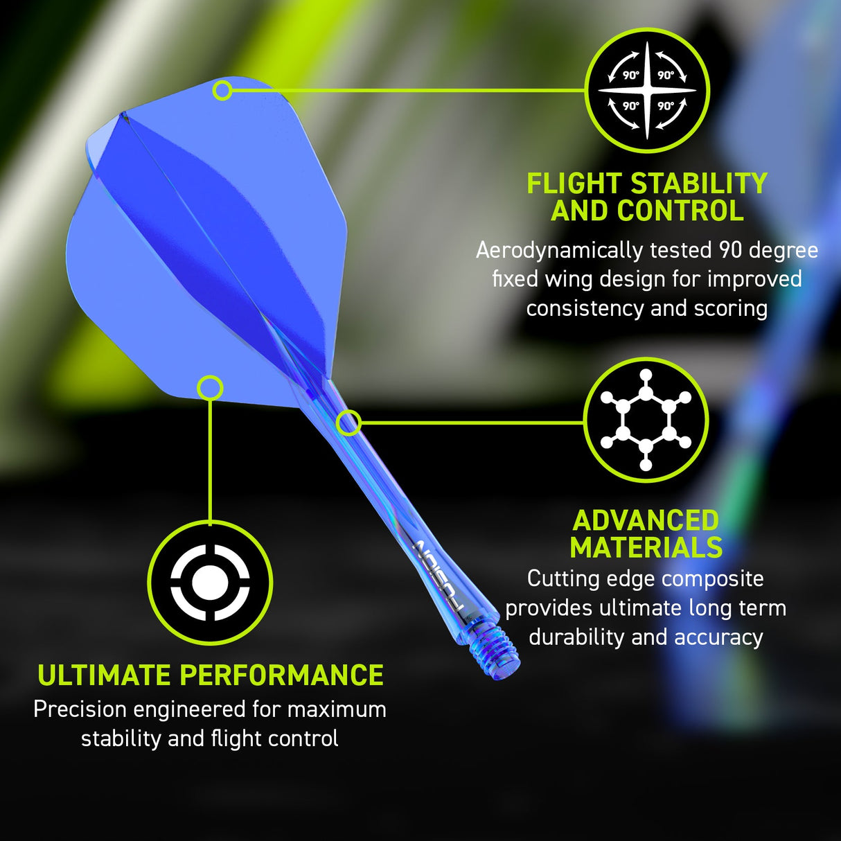 Winmau Fusion Integrated Flight & Shaft Blue No6 - view 20