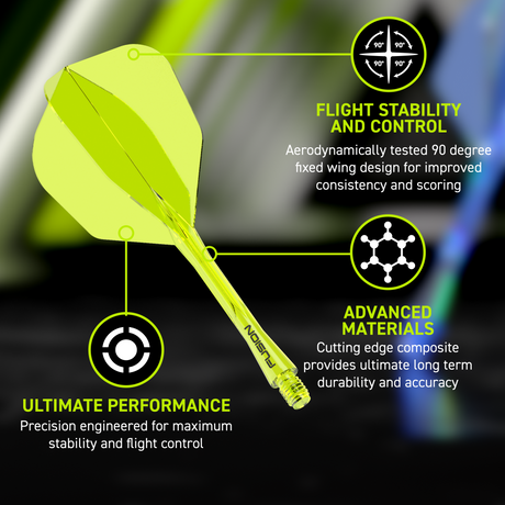Fusion Integrated Flight & Shaft Neon Yellow No6 by Winmau - view 20