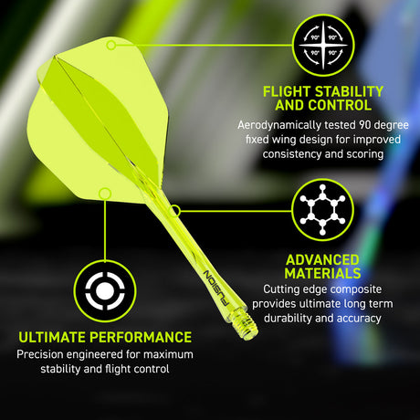 Fusion Integrated Flight & Shaft Neon Yellow No6 by Winmau - view 13
