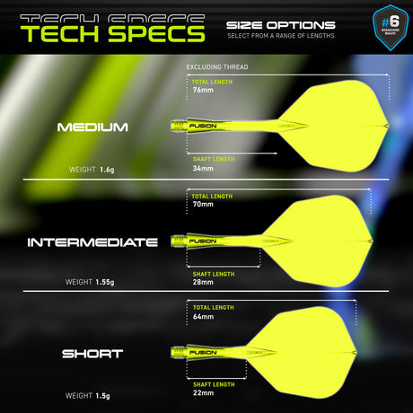 Fusion Integrated Flight & Shaft Neon Yellow No6 by Winmau - view 5