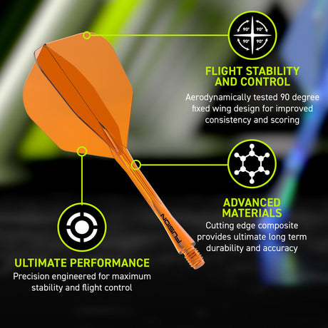 Winmau Fusion Integrated Flight & Shaft Orange No6 - view 6