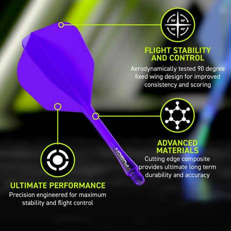 Winmau Fusion Integrated Flight & Shaft Purple No6 - view 6