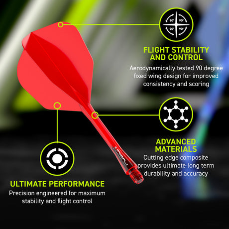 Winmau Fusion Integrated Flight & Shaft Red No6 - view 6