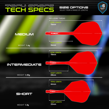 Winmau Fusion Integrated Flight & Shaft Red No6 - view 5