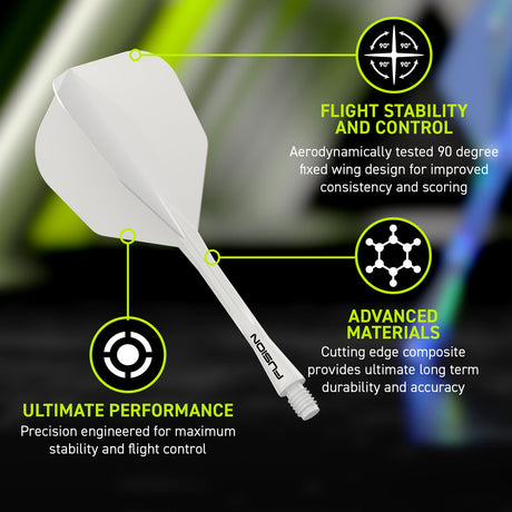Winmau Fusion Integrated Flight & Shaft White No6 - view 6