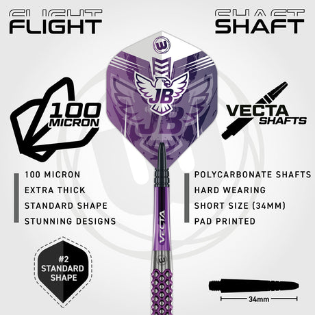 Winmau John Brown Signature Edition 90% Tungsten Steel Tip Darts - view 3