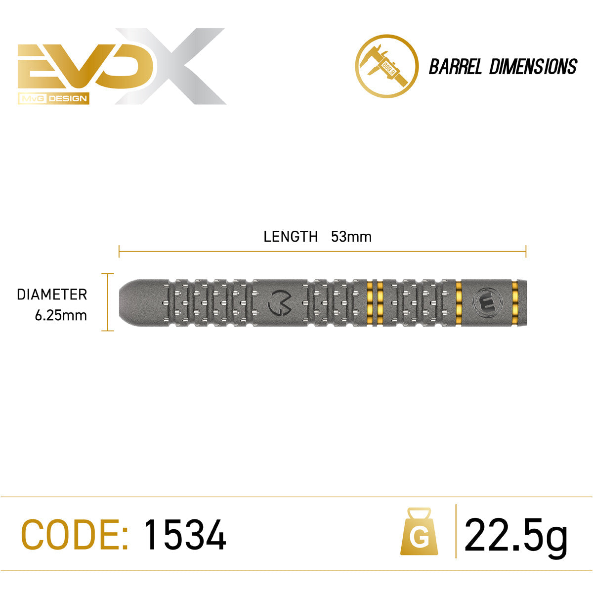 Winmau Michael van Gerwen MvG Evo X 90% Tungsten Steel Tip Darts - view 5