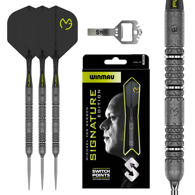 Winmau Michael van Gerwen MvG Signature Edition Switch Point 90% Tungsten Steel Tip Darts