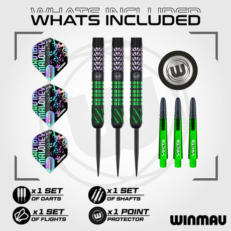 Winmau Mike Maloney 90% Tungsten Steel Tip Darts - view 2