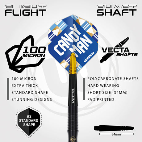 Winmau Rashad Sweeting 90% Tungsten Steel Tip Darts - view 3