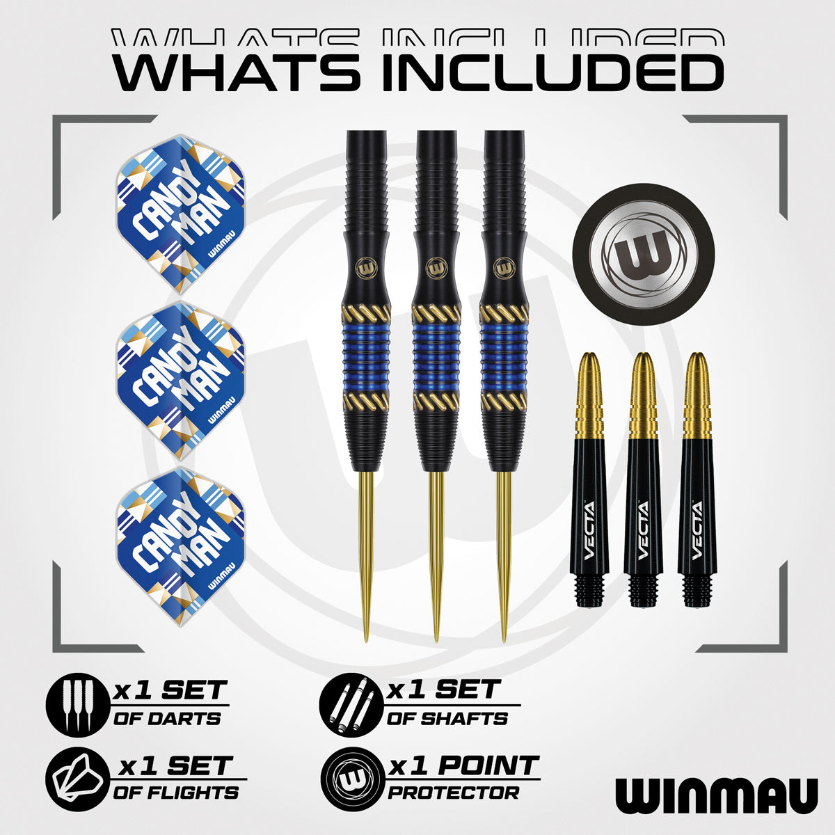 Winmau Rashad Sweeting 90% Tungsten Steel Tip Darts - view 2