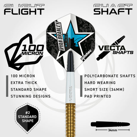 Winmau Ryan Branley 90% Tungsten Steel Tip Darts - view 3