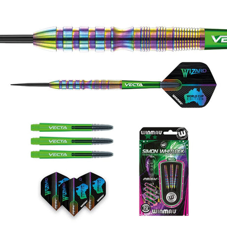 Simon Whitlock 90% Tungsten World Cup Rainbow SE Edition Steel Tip Darts by Winmau - view 3